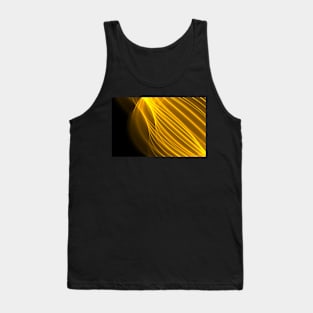 Abstract wave and curved lines illustration yellow and black Tank Top